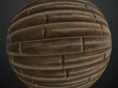 Polished Dark Bamboo Wood Planks PBR Seamless Texture