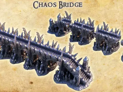 Chaos Bridge Tabletop Terrain 28 mm 3D print model