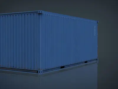 CONTAINER BLUE Low-poly 3D model