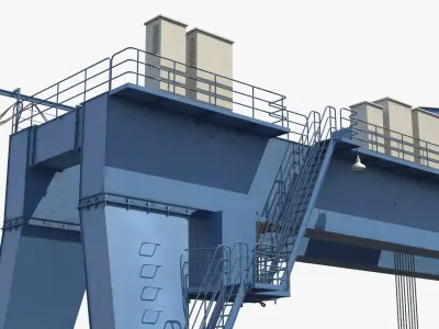  Rail Mounted Double Girder Gantry Crane Blue Simplified 