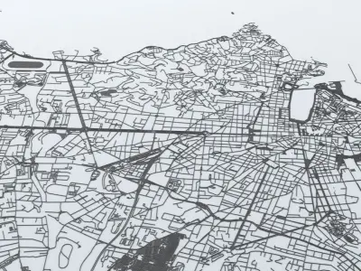 Marseille Road Network and Streets 3D model