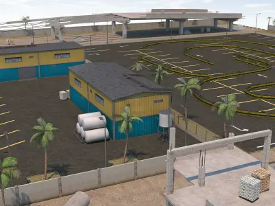 Drift Scene in Construction  Low-poly 3D model