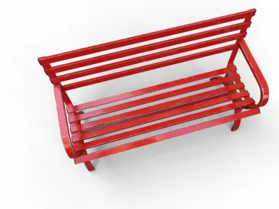 Old Bench Street Low-poly 3D model