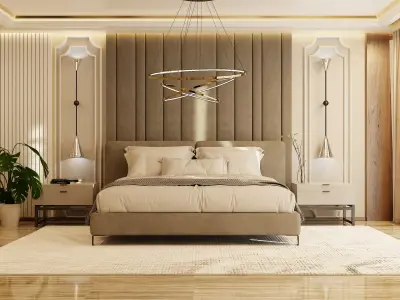 Photorealistic bedroom in native blend file by-VIZFROMBLENDER 3D model