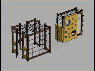 Modular Climbing Cube with Interactive Panels 3D model