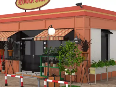 Flower Shop Low-poly 3D model