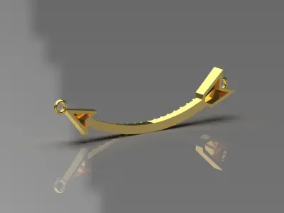 Yellow stl 3dm Gold Bow Pendant jp0280 3D print model