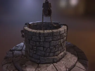 Medieval Well - PBR Low-poly 3D model