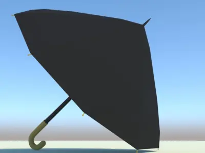 UMBRELLA with gold handle 3D model