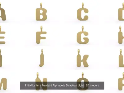 Initial Letters Pendant Alphabets Sisyphus Light 3D Model Pack