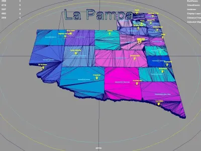 La Pampa  Argentina map region geography political geographic 3D model