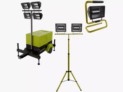 Three Detailed Mobile Lights 3D Model Pack