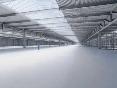 Industrial Warehouse Interior 1 Low-poly 3D model