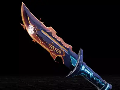 Futuristic Energy Dagger Sci Fi Cyberpunk Weapon Dagger Low-poly 3D model