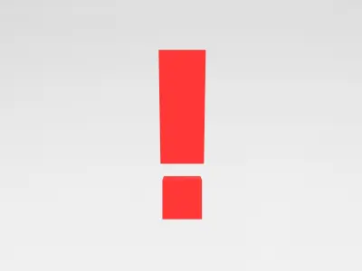 Exclamation Mark Symbol v1 001 Low-poly 3D model