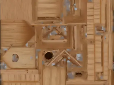 Realistic Wooden Birdhouse 3D Model Garden Decor Prop Low-poly 3D model