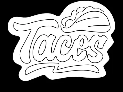 Mexican Tacos Neon Sign 3D model