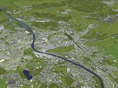 Salzburg Austria 50x50km 3D model