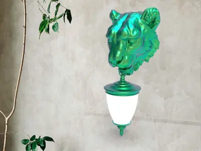 Lion Head Wall Lamp 3D print model buy