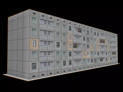 P0040 Panel prefabricated house Low-poly 3D model