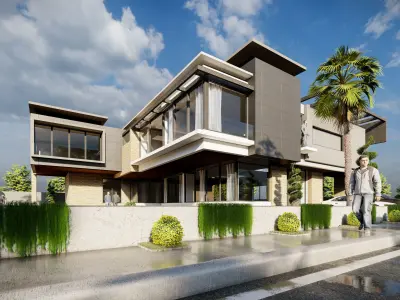 2 kanal Modern contemporary house design with sketchup model 3D model