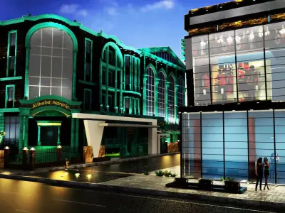 Exterior HOTEL AND SHOP MALL  3D model
