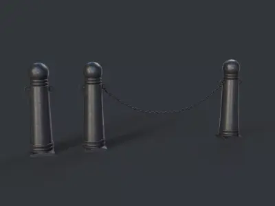 Street Bollard 08 PBR Game Ready Low-poly 3D model