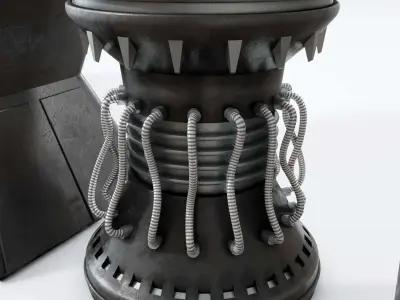 Tech Kitbash - 5 Sci-Fi Generators - Low-Poly Textured Assets Low-poly 3D model