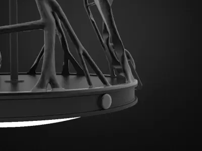 Lampshade pendant light with candle inside 3D model