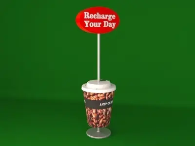 Recharge Station - Cup Low-poly 3D model
