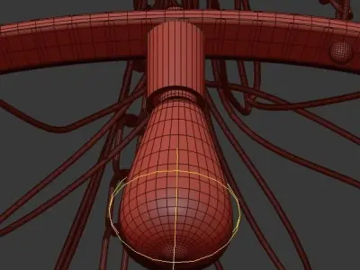 Blood Wire Chandelier Black 12 3D model