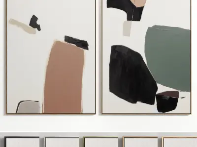 Plaster Photo Frame Collections 5 3D Model Pack