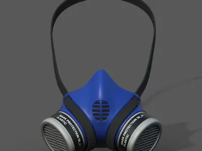 Gas mask helmet safety plastic studio mask  Low-poly 3D model