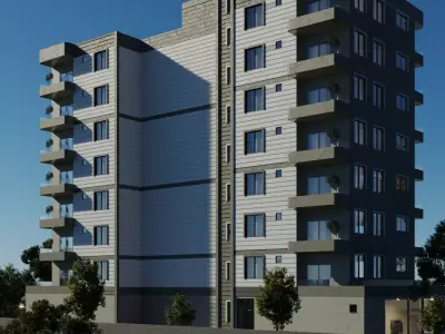 Apartment Exterior Scene 3D model 3D model