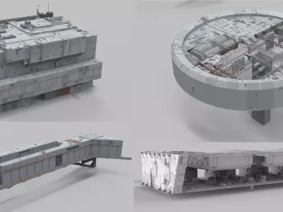 Sci-Fi architecture Elements collection 11 3D model