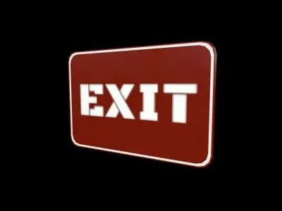 Exit Sign Low-poly 3D model