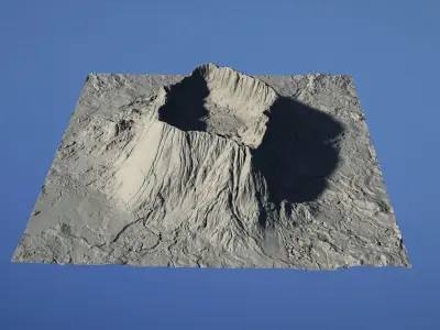 Landscape Environment Volcano Snow 01 Low-poly 3D model