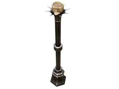Medieval Torch Low-poly 3D model 17