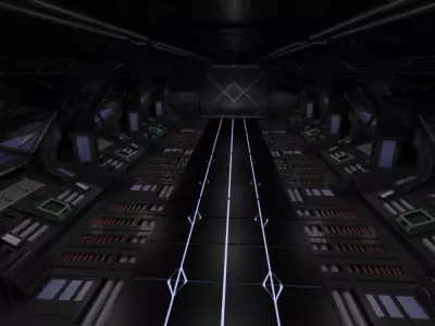 Space Ship Hallway Scifi 3D model