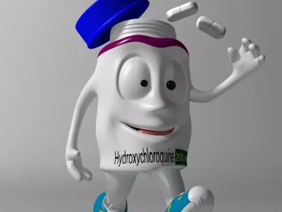 Cartoon Covid Killer RIGGED and Animated Low-poly 3D model
