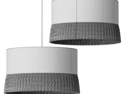 Oliver Bonas Yellow Velvet and Tassel Light Shade 3D model