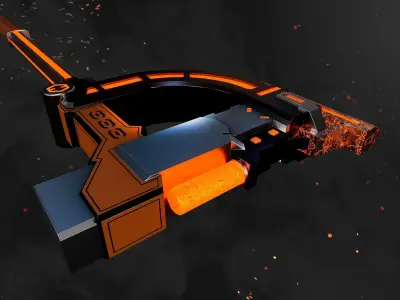 Future Sci-Fi Axe Game-Ready Low-poly 3D model