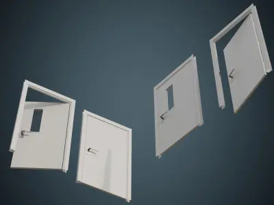 Hospital Door 2 Basic  Low-poly 3D model