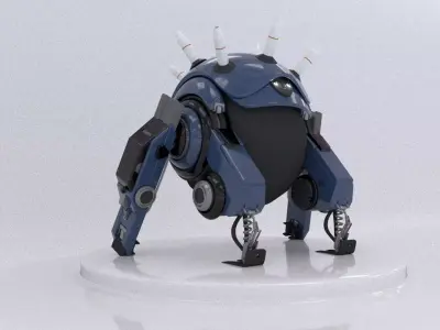 Futuristic robot 3D model buy
