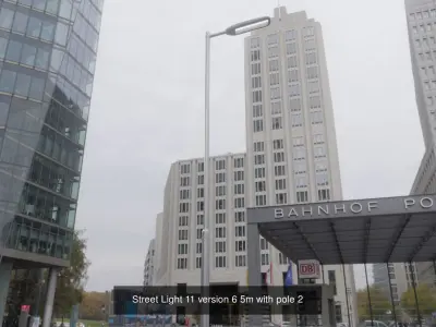 Street Light 11 with pole 2 3D Model Pack