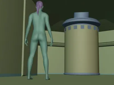 Sci-fi underground Lab Low-poly 3D model