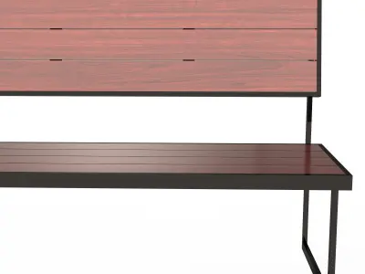 Street Bench Low-poly 3D model