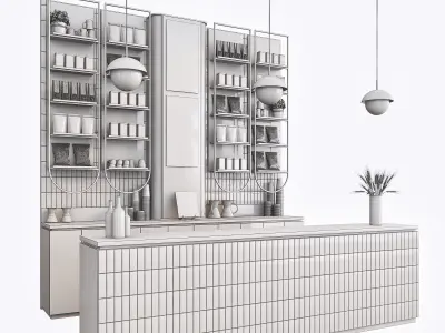 Loft Coffee Bar Stand 3D model
