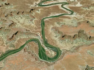 Canyonlands satellite utah river 3D model