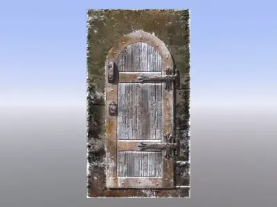 Medieval Dungeon or castle door Low-poly 3D model
